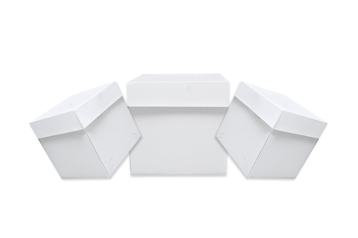 White SQUARE Cake BOXES - 10x10x6 - PACKS OF 10 - Perfect for transporting your creations!