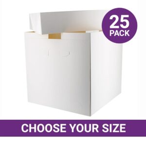 Tall White Cake Boxes & Lids  - 8"
