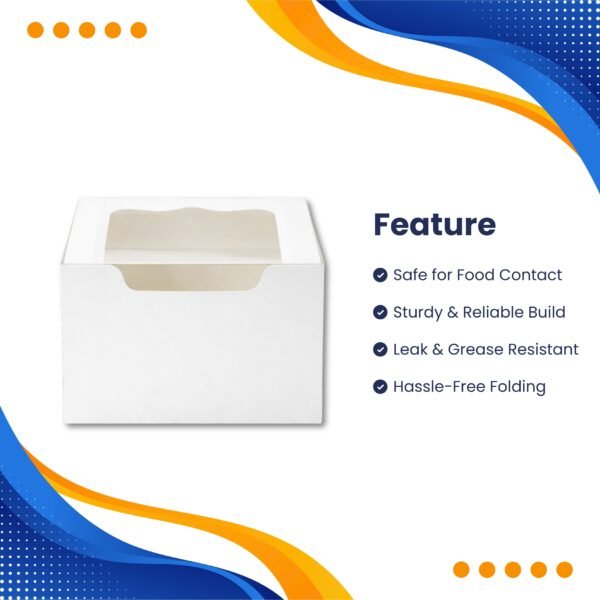 2 Hole Cupcake Boxes with Clear Window | White Display Box - photo 5