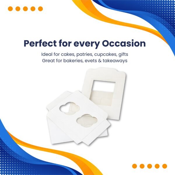 2 Hole Cupcake Boxes with Clear Window | White Display Box - photo 7