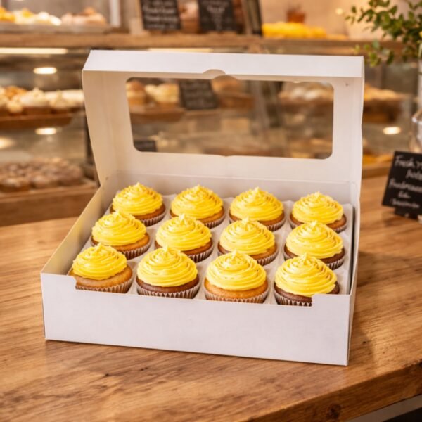 12 Hole Cupcake Boxes with Clear Window | White Display Box - photo 8