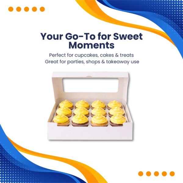 12 Hole Cupcake Boxes with Clear Window | White Display Box - photo 7
