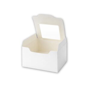 SAMZ Packaging White 2 Hole Cupcake Display Boxes with Clear Window – Perfect for Muffins, Fairy Cakes & Desserts