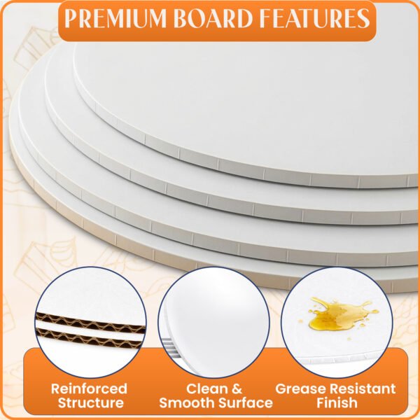 12" White Round Cake Board | Glossy Masonite, 4mm Thick - photo 4