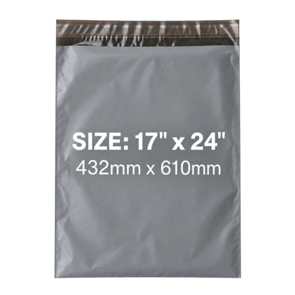 Grey Mailing Bags 17x24 Inch | Self-Seal Parcel Bags for Large Items