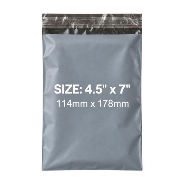 Grey Mailing Bags 4.5x7 Inch | Self-Seal Parcel Bags