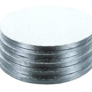 SAMZ Packaging 10" Silver Cake Drum 12mm Thick  (Pack of 10) Strong Round Cake Board, Cake Drum