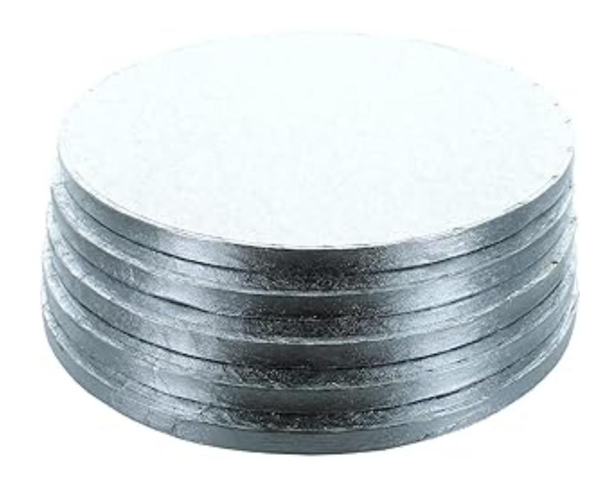 SAMZ Packaging 12" Silver Cake Drum 12mm Thick  (Pack of 5) Strong Square Cake Board, Cake Drum