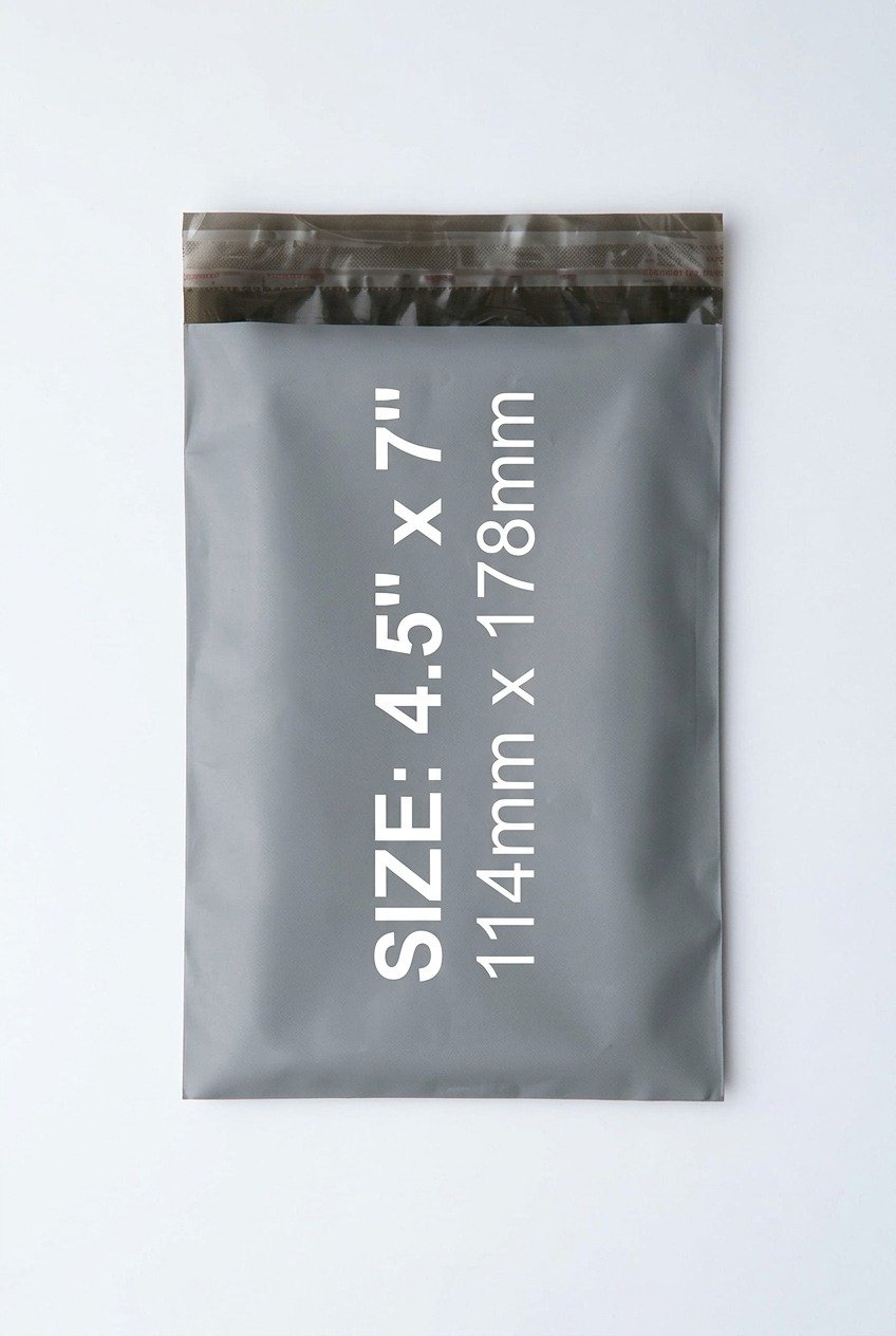 Grey Mailing Bags 4.5x7 Inch | Self-Seal Parcel Bags