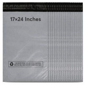 SAMZ Packaging 17x24 Inches, Grey Parcel Delivery Bags with Self-Seal Closure, Parcel Bags, Tamper Proof Packaging Bags for Vinted Shipping, Delivery, Mailing & Posting