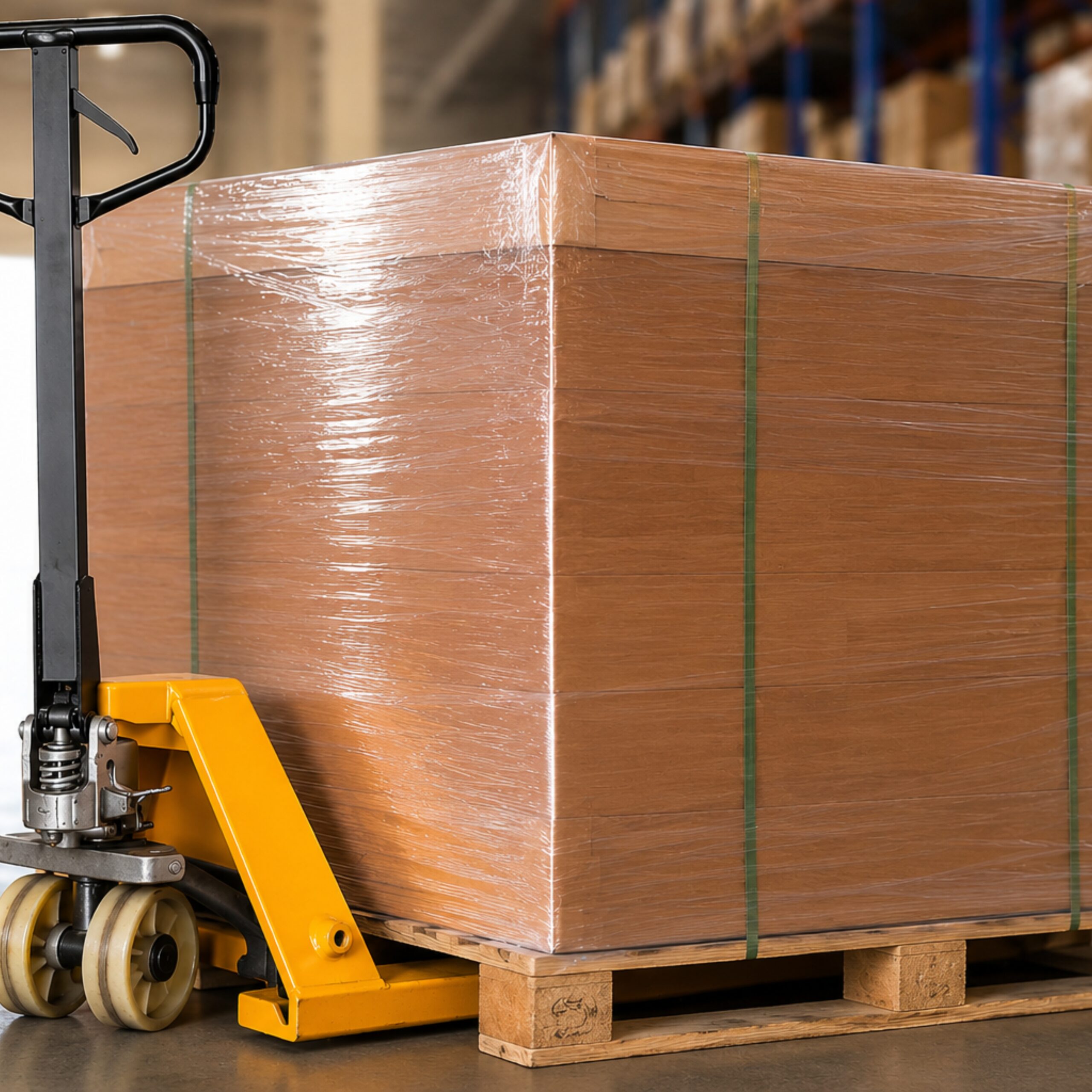 SAMZ Packaging Heavy Duty Transparent Pallet Wrap Roll, Clear Stretch Film for Pallet Wrapping, Strong Plastic Wrapping Film for Moving, Storage, Shipping & Warehouse Packaging