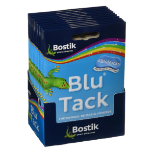 Bostik Blu Tack Reusable Adhesive Putty 60g Blue, Pack of 12 Sticky Tack for Walls, Posters, Photos & Crafts, Non-Toxic, Mess-Free Mounting Putty for Home, School & Office