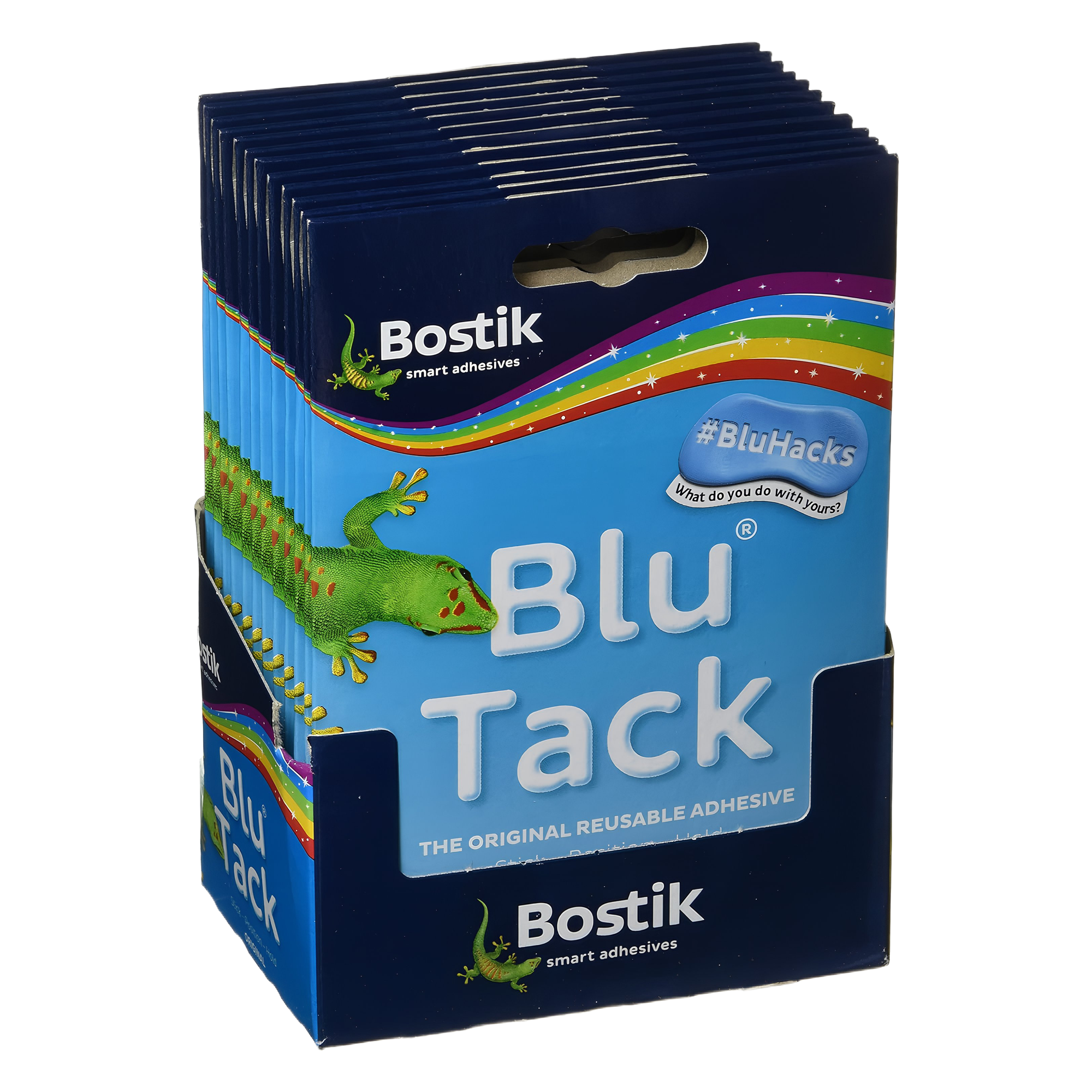 Bostik Blu Tack Reusable Adhesive Putty 60g Blue, Pack of 12 Sticky Tack for Walls, Posters, Photos & Crafts, Non-Toxic, Mess-Free Mounting Putty for Home, School & Office